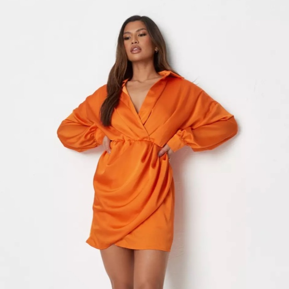 Brand New Missguided Orange Shirt Dress